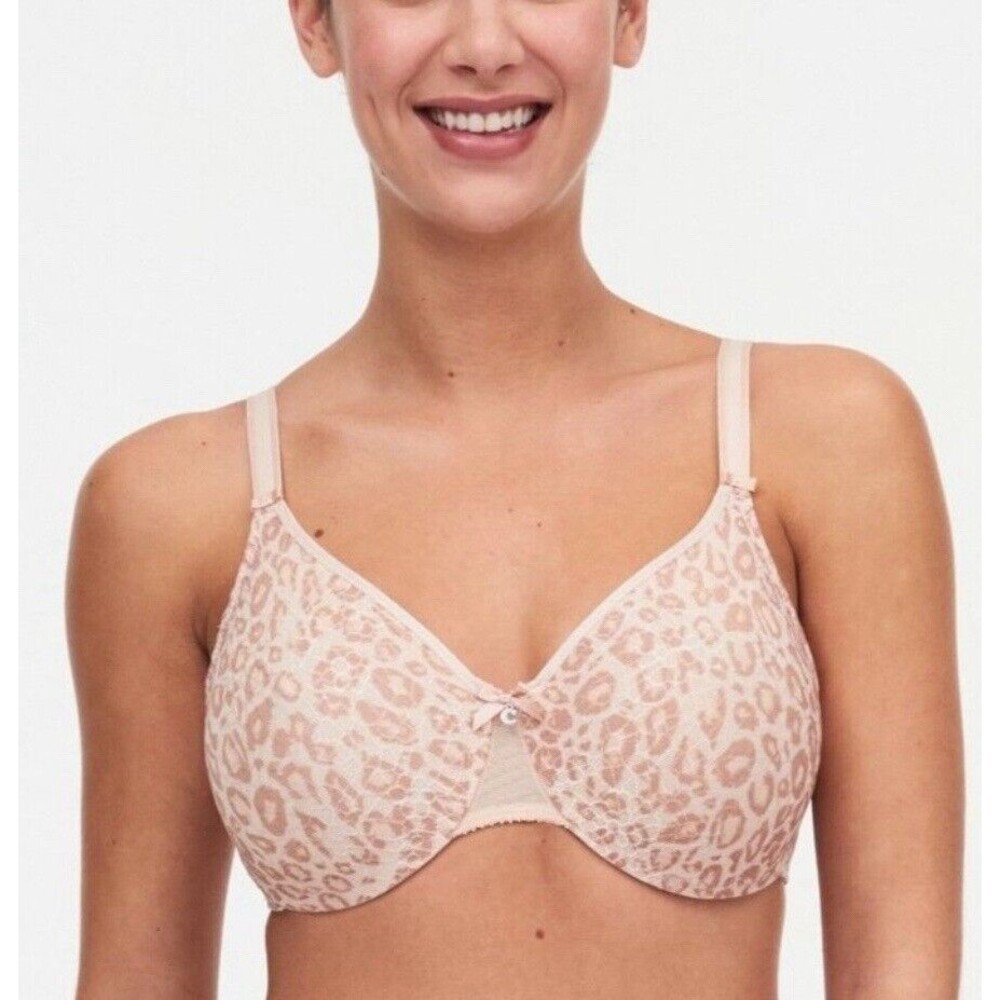 Chantelle C Magnifique Seamless Minimizer Bra In Natural Leopard Sz 32D New WOT